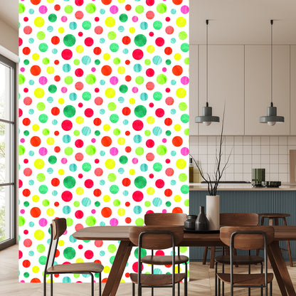 Wallpaper Colorful Dots Painted With Watercolor