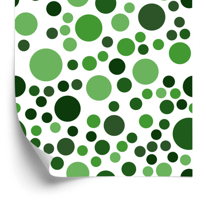 Wallpaper Modern Green Polka Dots