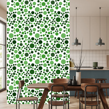 Wallpaper Modern Green Polka Dots