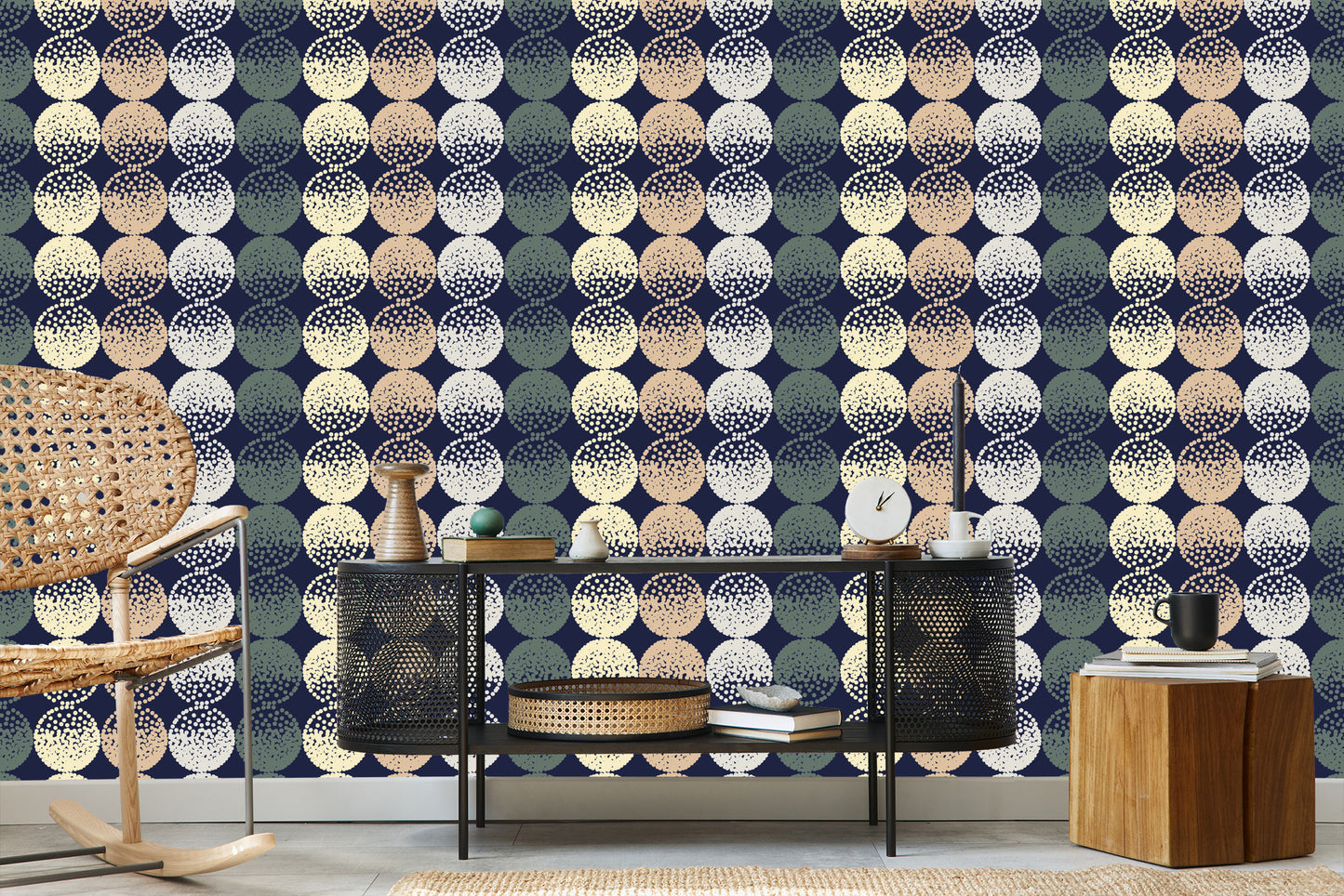 Wallpaper Brown And Beige Polka Dots