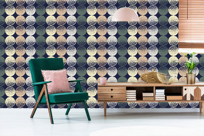 Wallpaper Brown And Beige Polka Dots