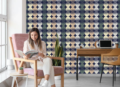 Wallpaper Brown And Beige Polka Dots