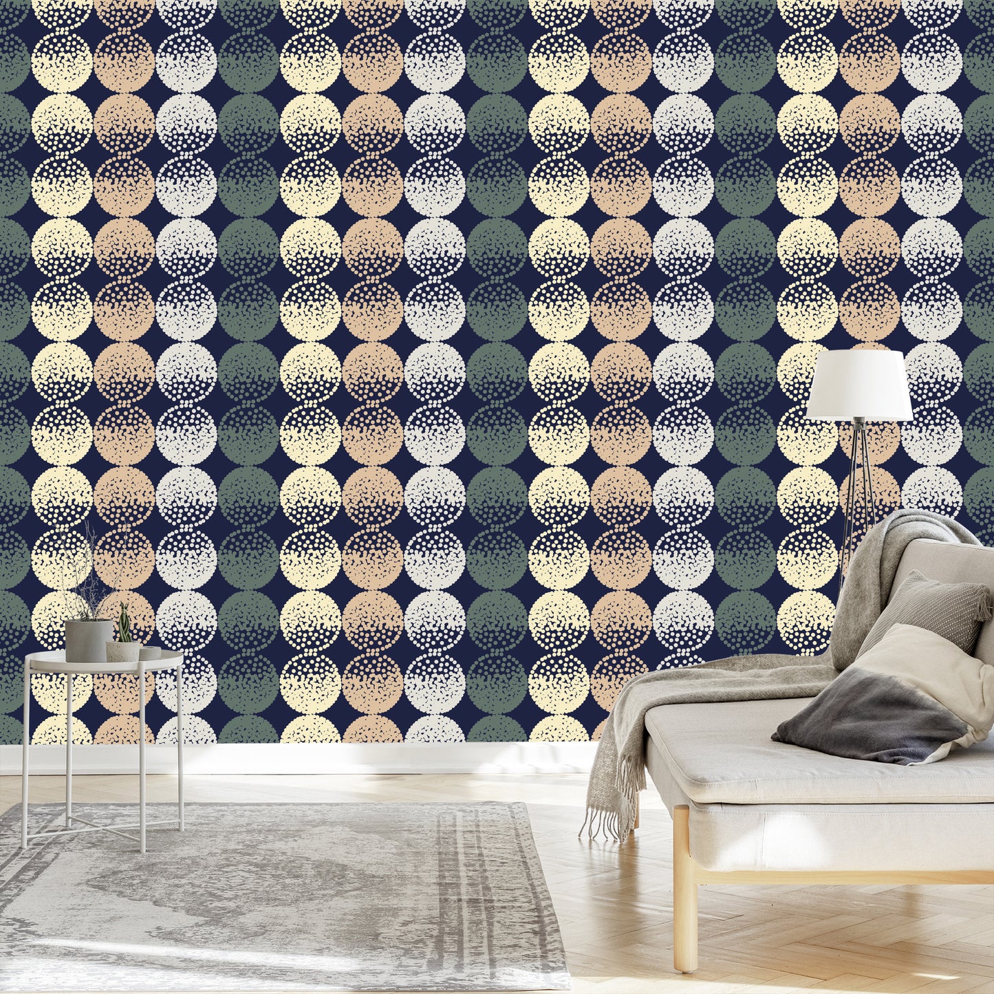 Wallpaper Brown And Beige Polka Dots