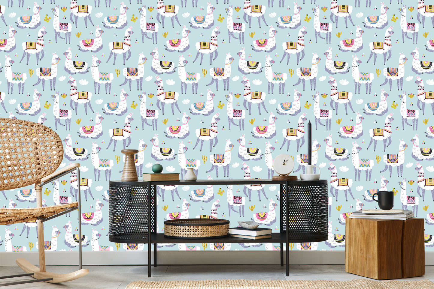 Wallpaper The Lama Cacti Nature For A Child's Room
