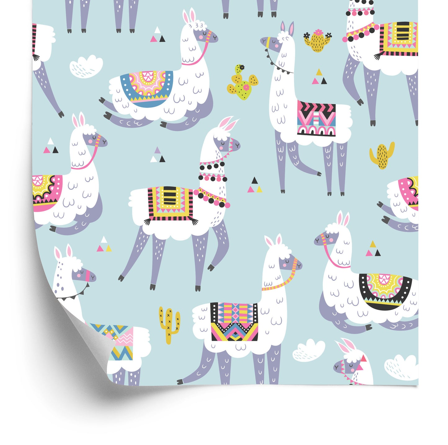 Wallpaper The Lama Cacti Nature For A Child's Room