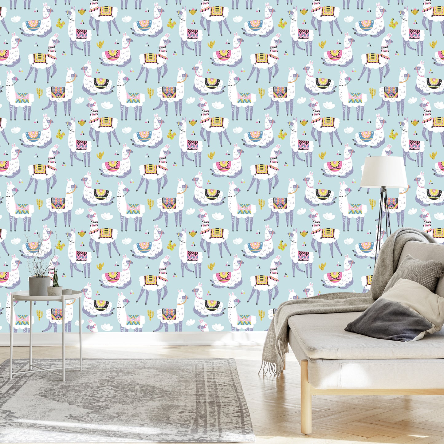 Wallpaper The Lama Cacti Nature For A Child's Room