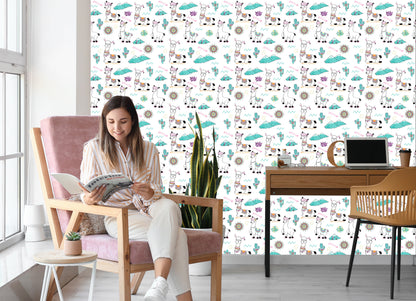 Wallpaper With Lamami Sun Flowers For Baby Room