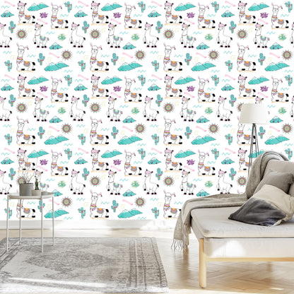 Wallpaper With Lamami Sun Flowers For Baby Room
