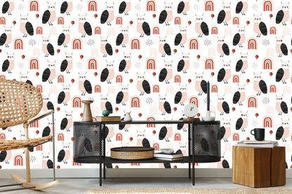 Wallpaper Owls Leaves