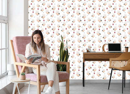 Wallpaper Owls With Leaves