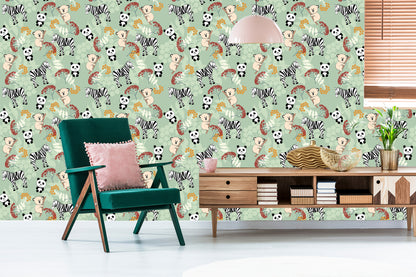 Wallpaper For Children - Zebras, Koala Bears And Pandas