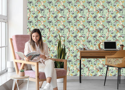 Wallpaper For Children - Zebras, Koala Bears And Pandas