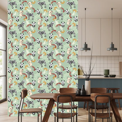 Wallpaper For Children - Zebras, Koala Bears And Pandas