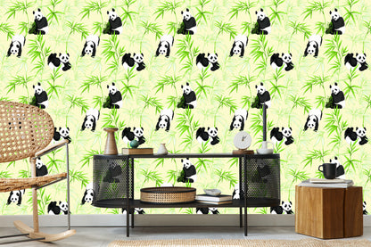 Wallpaper Pandas And Plants