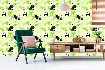 Wallpaper Pandas And Plants