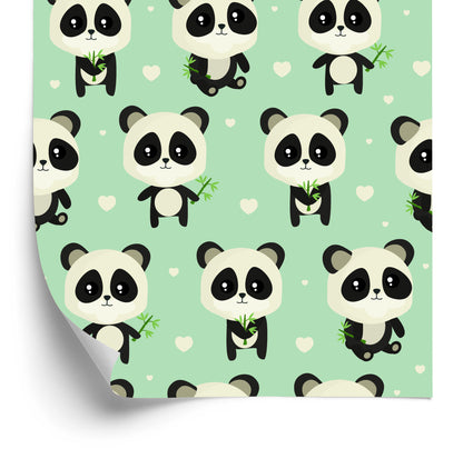 Wallpaper Pandas With Leaves