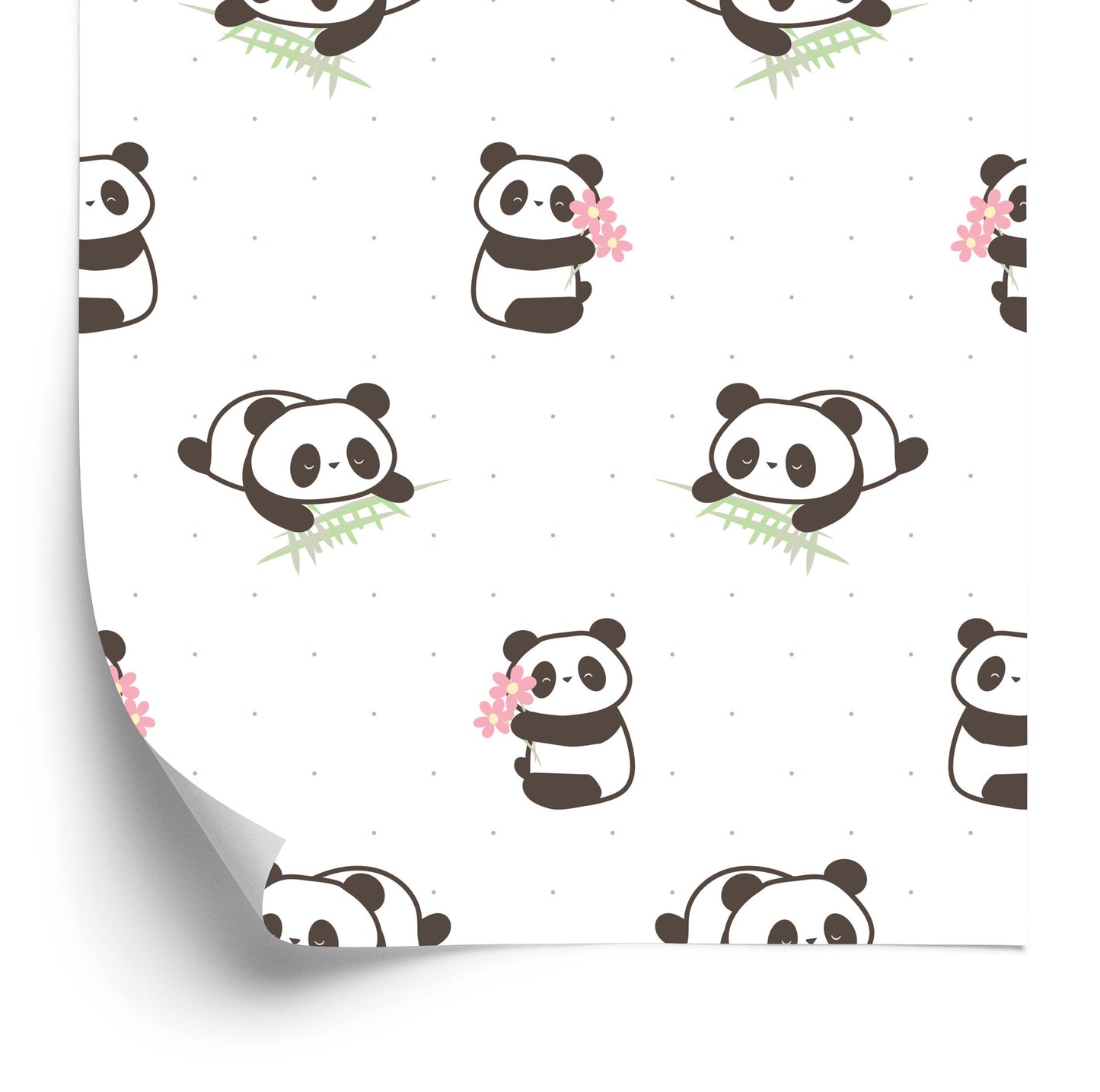 Wallpaper Pandas With Flowers