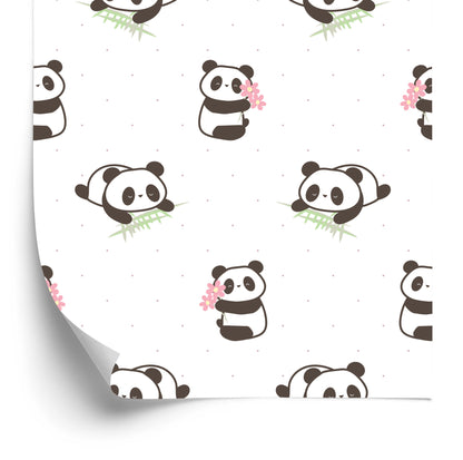 Wallpaper Pandas With Flowers