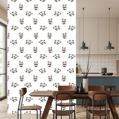 Wallpaper Pandas With Flowers