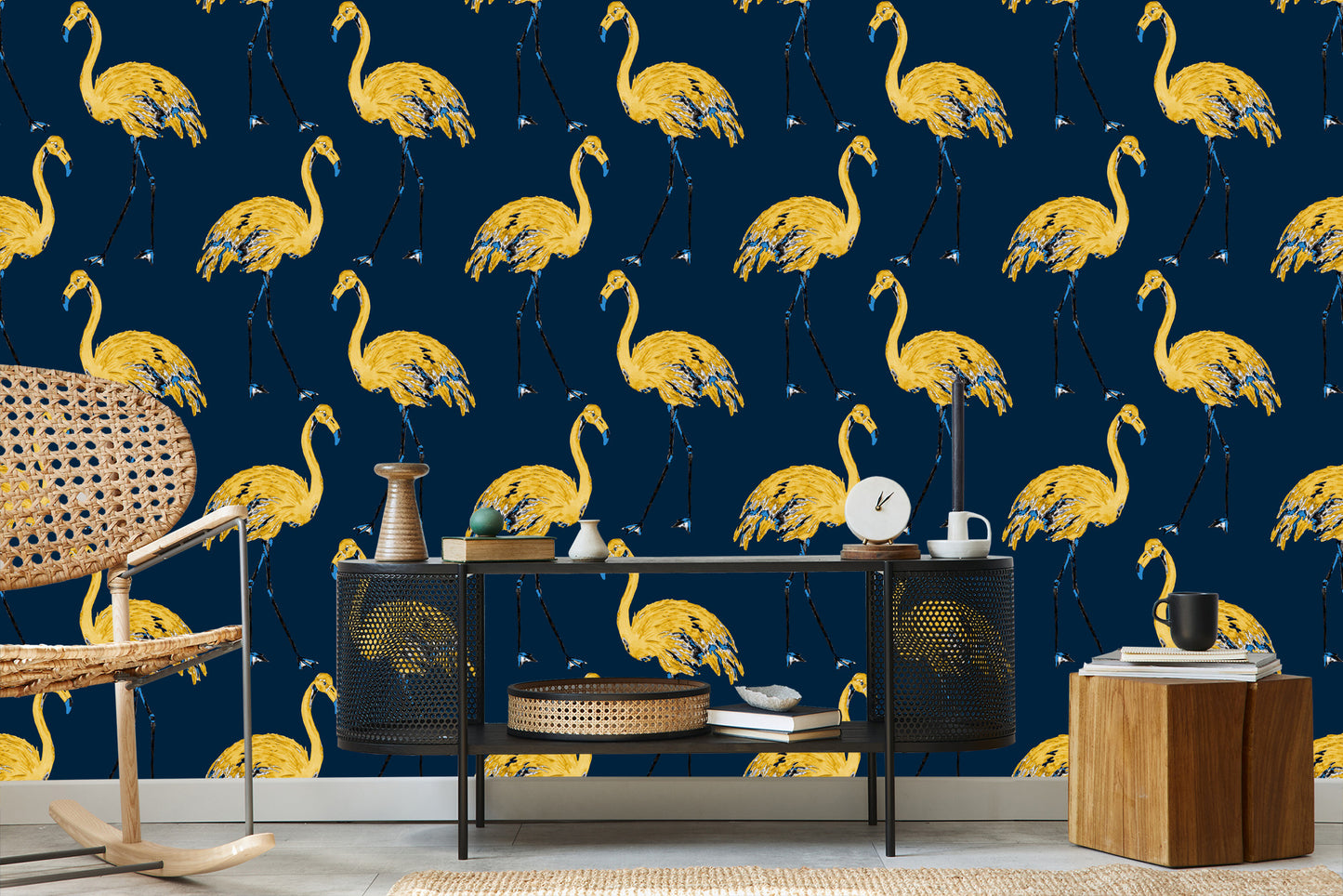 Wallpaper Flamingos As Painted