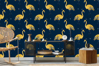 Wallpaper Flamingos As Painted