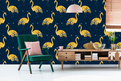 Wallpaper Flamingos As Painted
