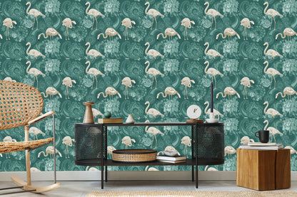 Wallpaper Flamingos