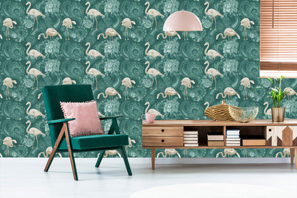 Wallpaper Flamingos