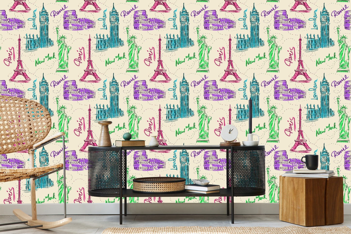 Wallpaper Symbols Of Famous Tourist Cities