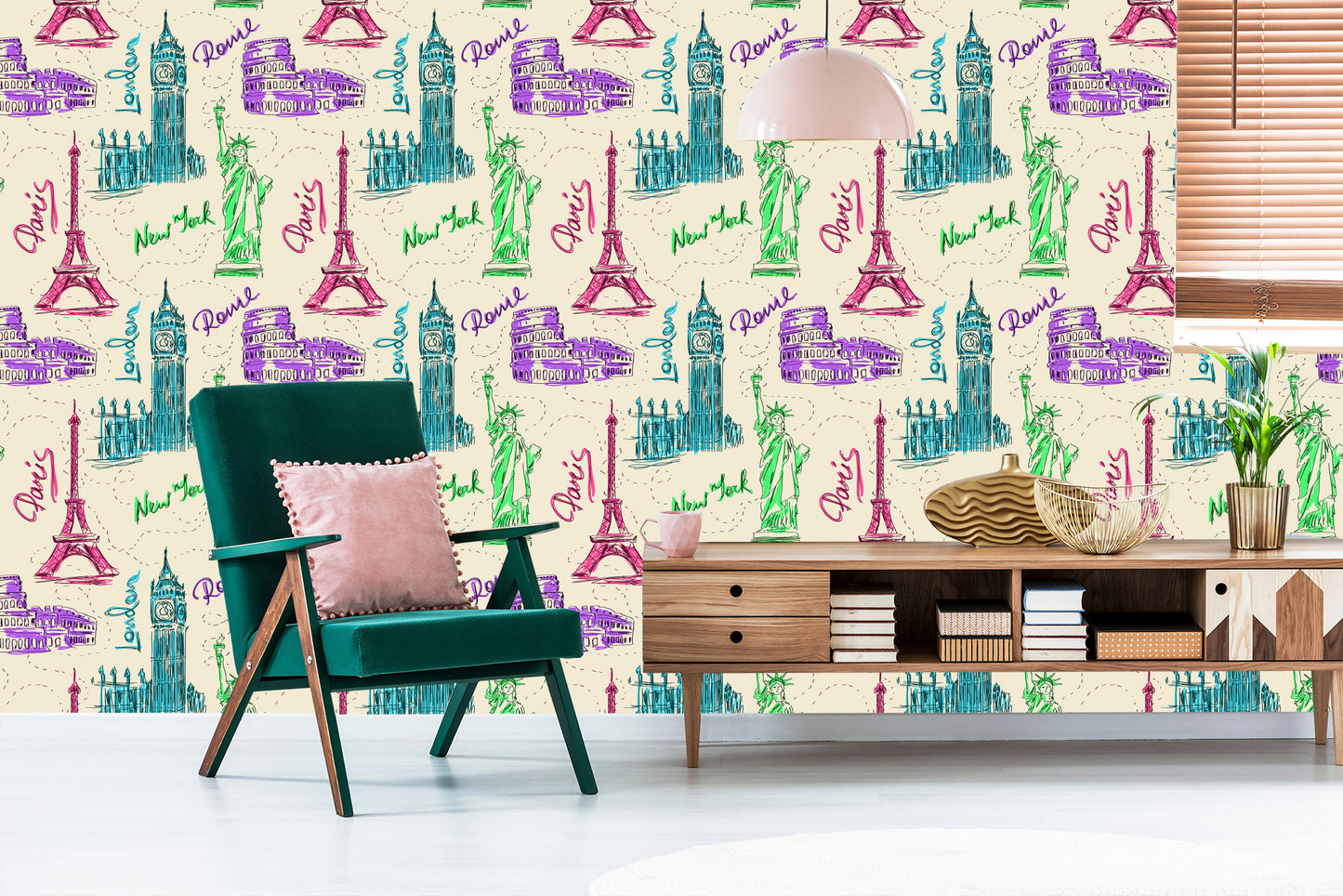 Wallpaper Symbols Of Famous Tourist Cities