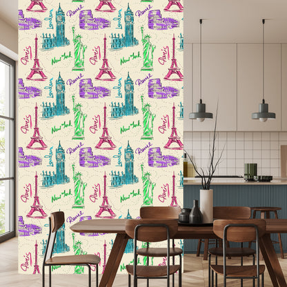 Wallpaper Symbols Of Famous Tourist Cities