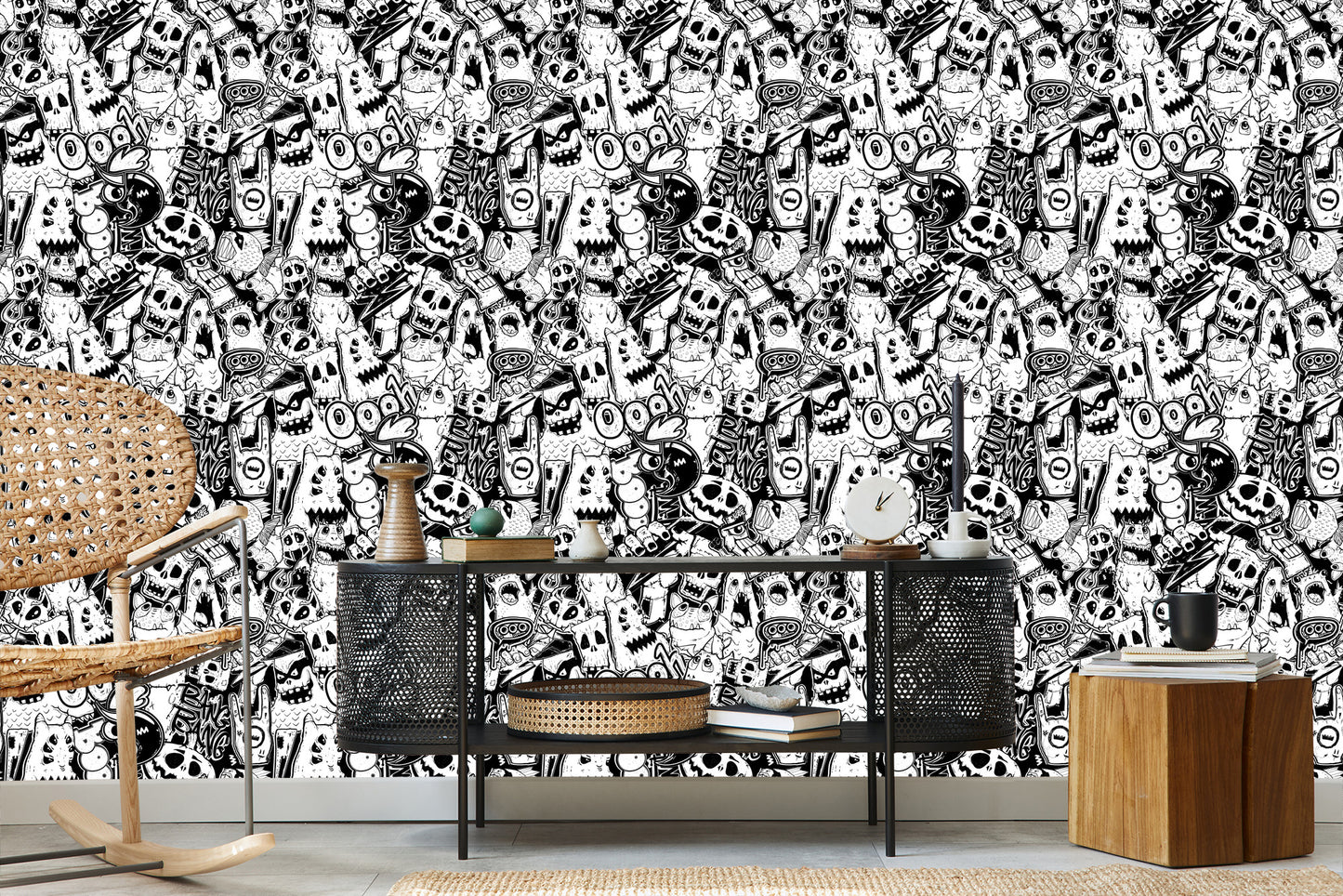 Wallpaper Black And White Monsters