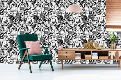 Wallpaper Black And White Monsters