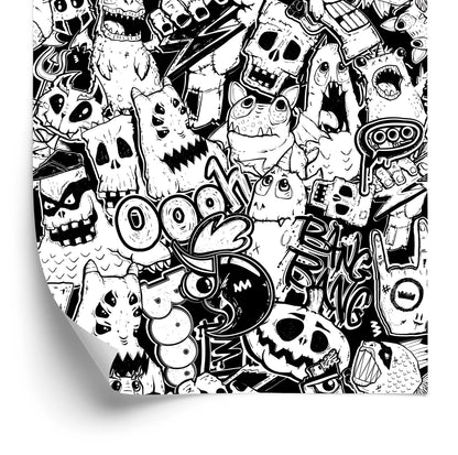 Wallpaper Black And White Monsters