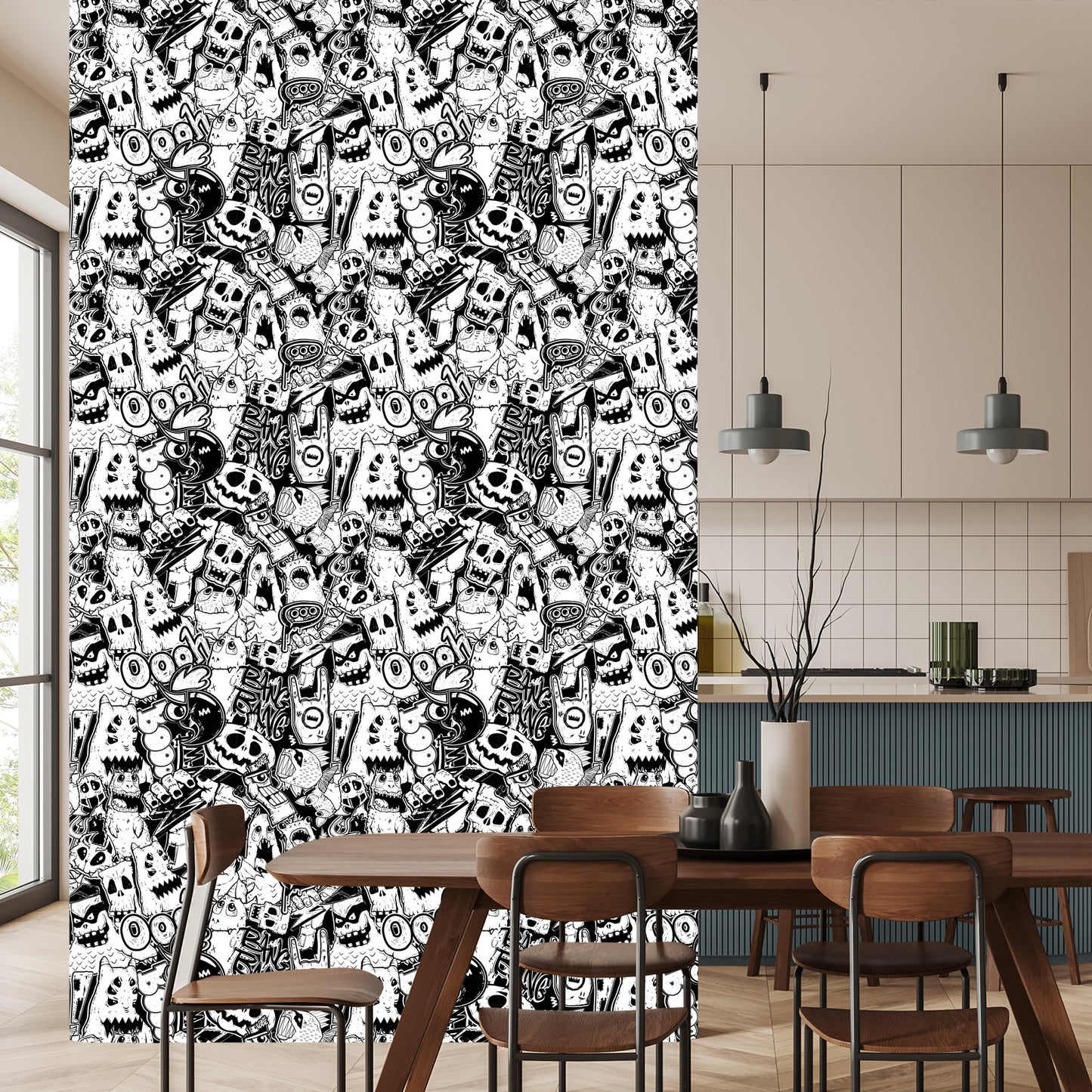 Wallpaper Black And White Monsters