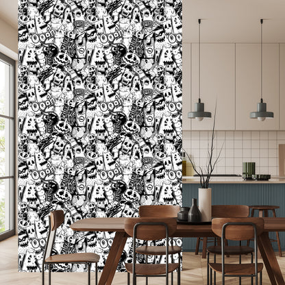 Wallpaper Black And White Monsters