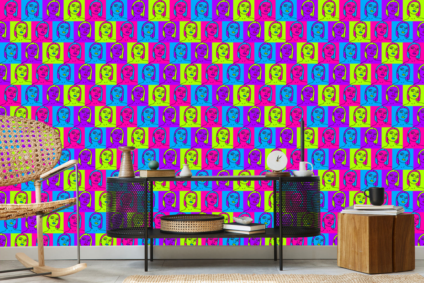 Wallpaper Portraits In Pop-Art Style