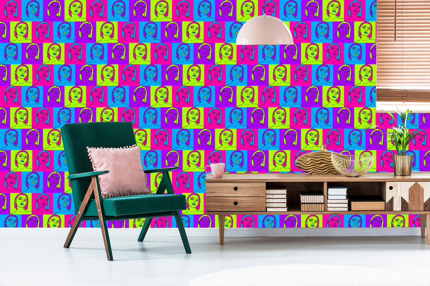 Wallpaper Portraits In Pop-Art Style