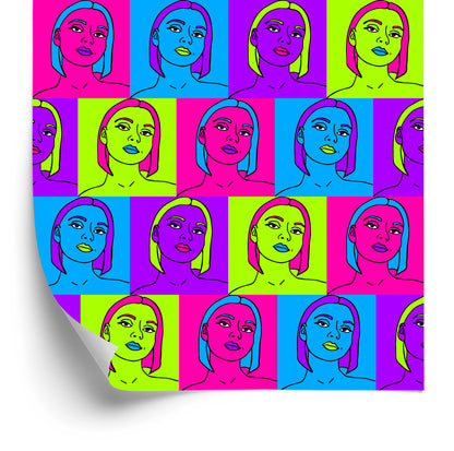 Wallpaper Portraits In Pop-Art Style