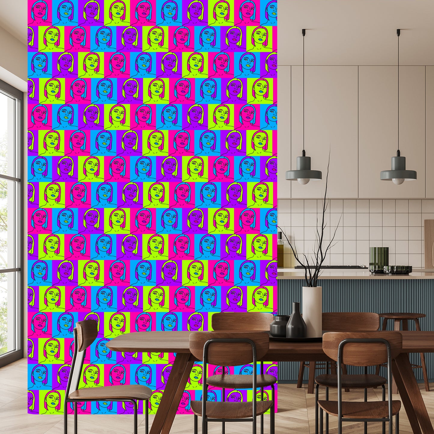 Wallpaper Portraits In Pop-Art Style