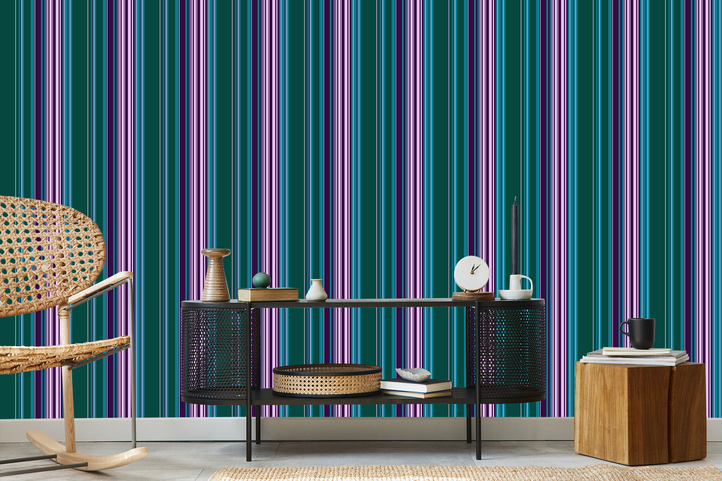 Wallpaper Colorful Vertical Stripes For Living Room A Bedroom