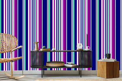 Wallpaper Colorful Vertical Stripes For Living Room