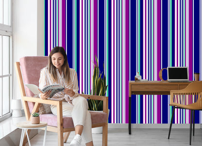 Wallpaper Colorful Vertical Stripes For Living Room