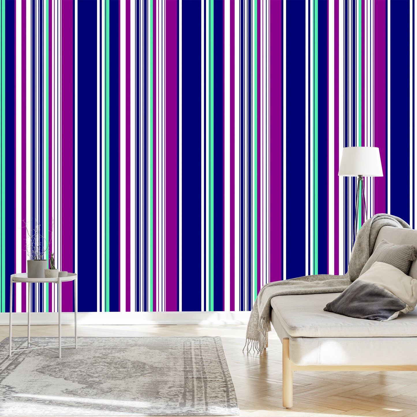 Wallpaper Colorful Vertical Stripes For Living Room