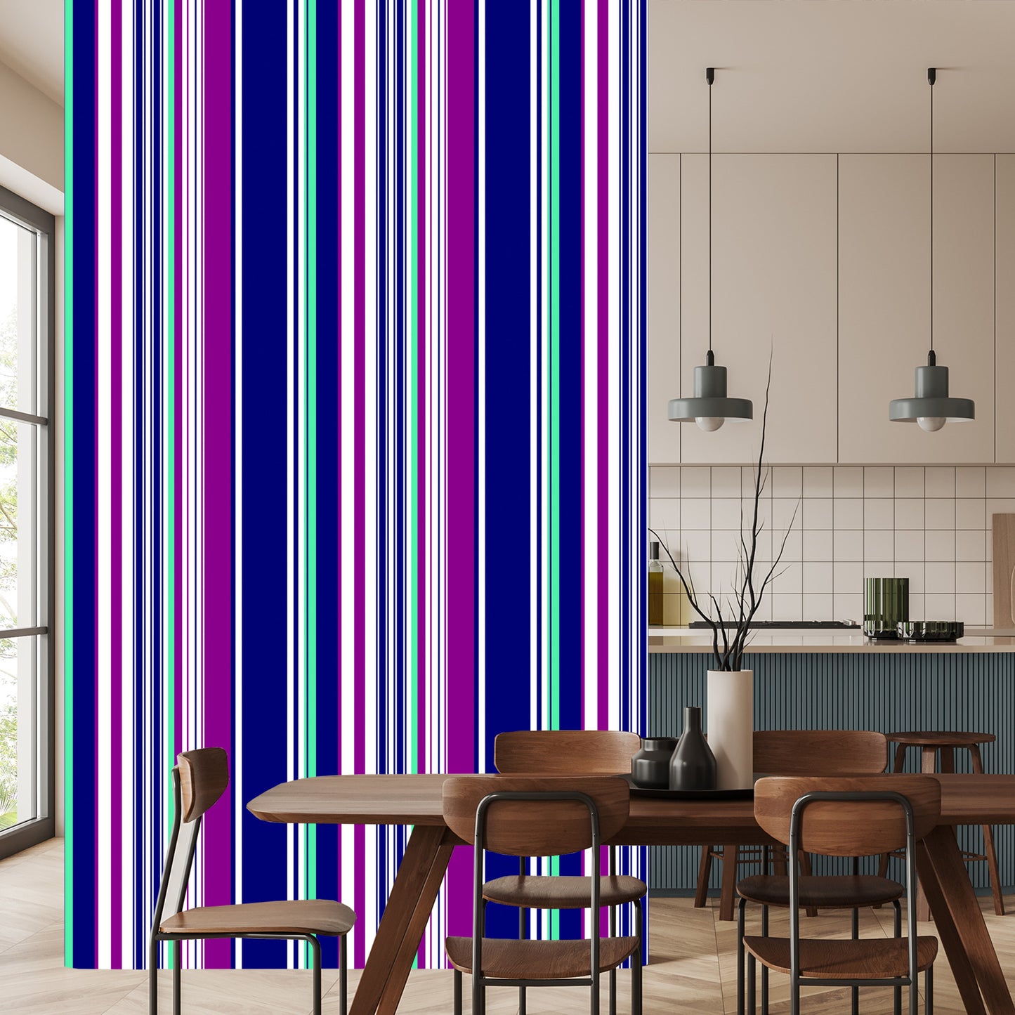 Wallpaper Colorful Vertical Stripes For Living Room