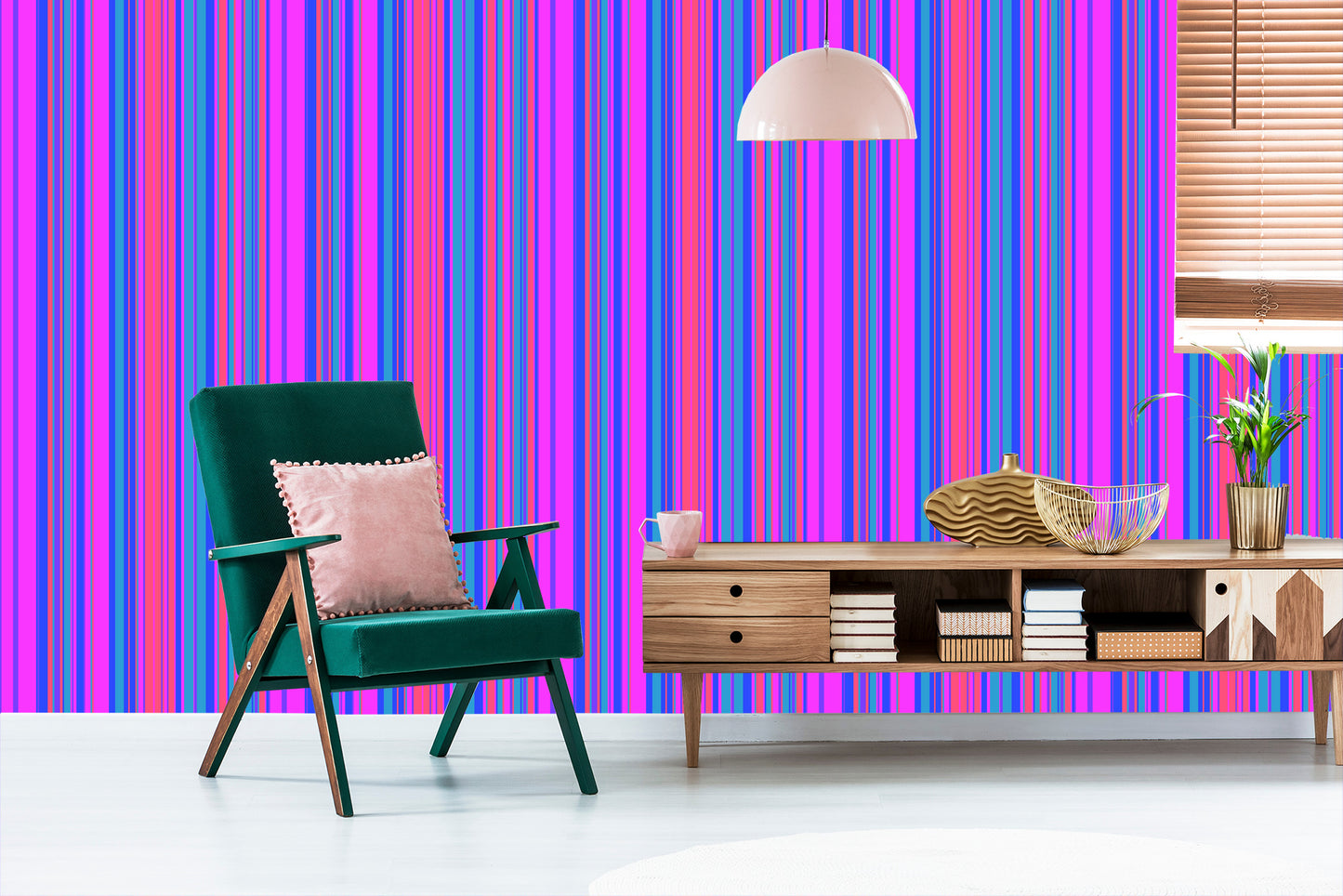 Wallpaper Office Salon In Modern Colorful Stripes