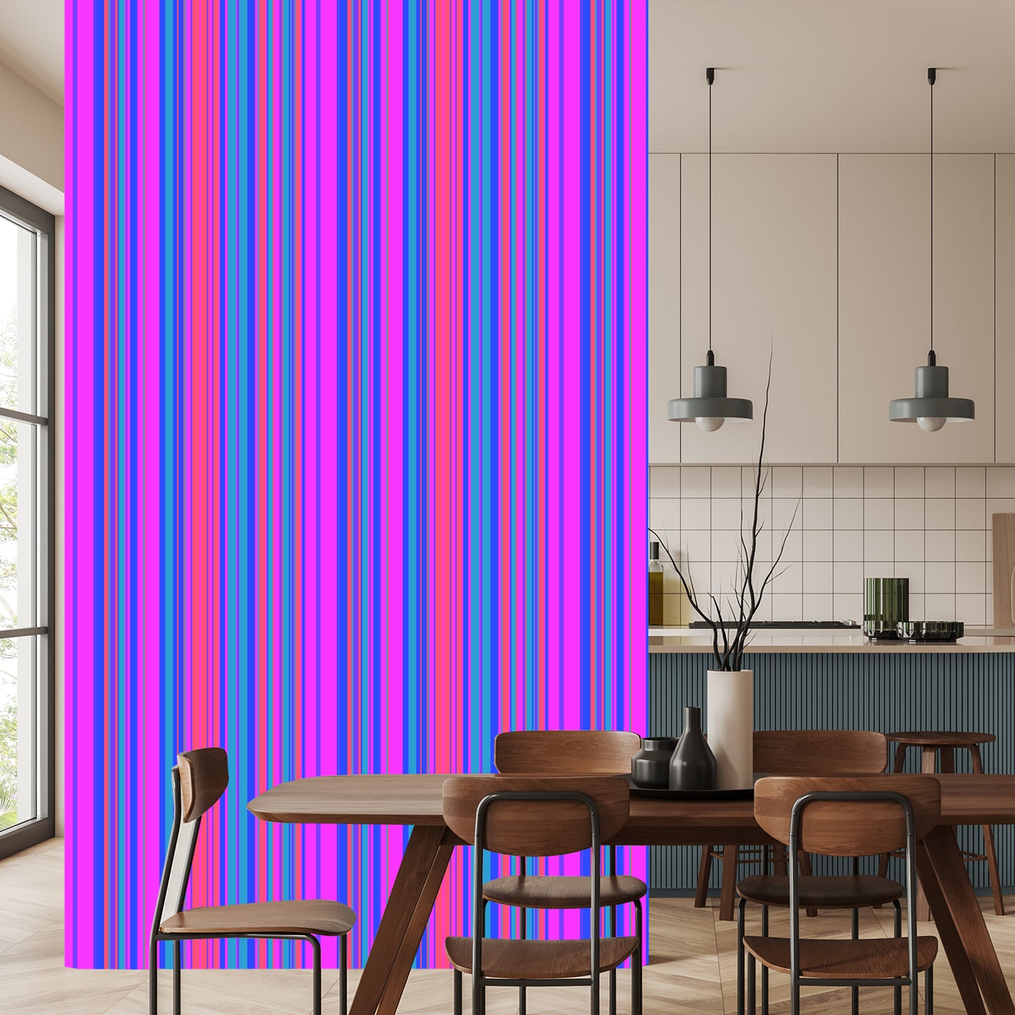 Wallpaper Office Salon In Modern Colorful Stripes