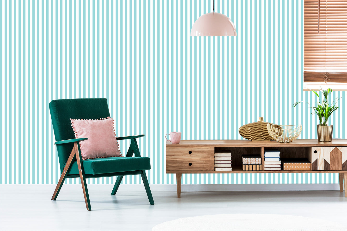 Wallpaper Classic With Vertical Stripes For Office Living Room