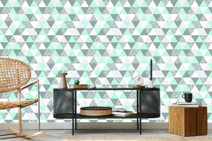 Wallpaper Geometric Colorful Triangles