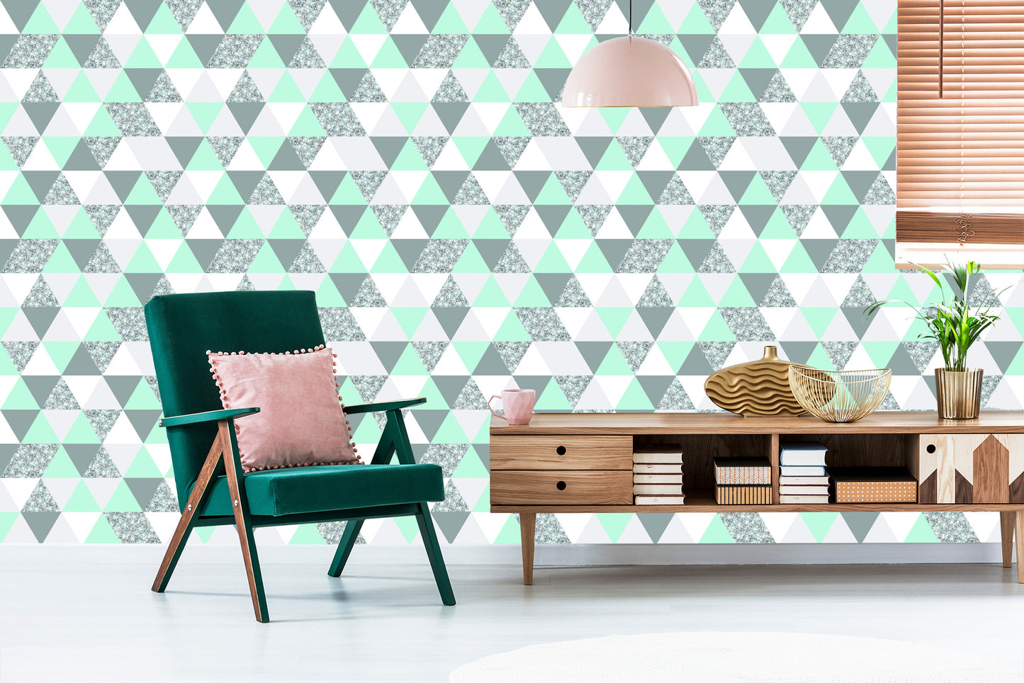 Wallpaper Geometric Colorful Triangles